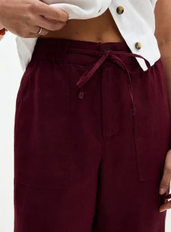 XL pockets pure linen pant