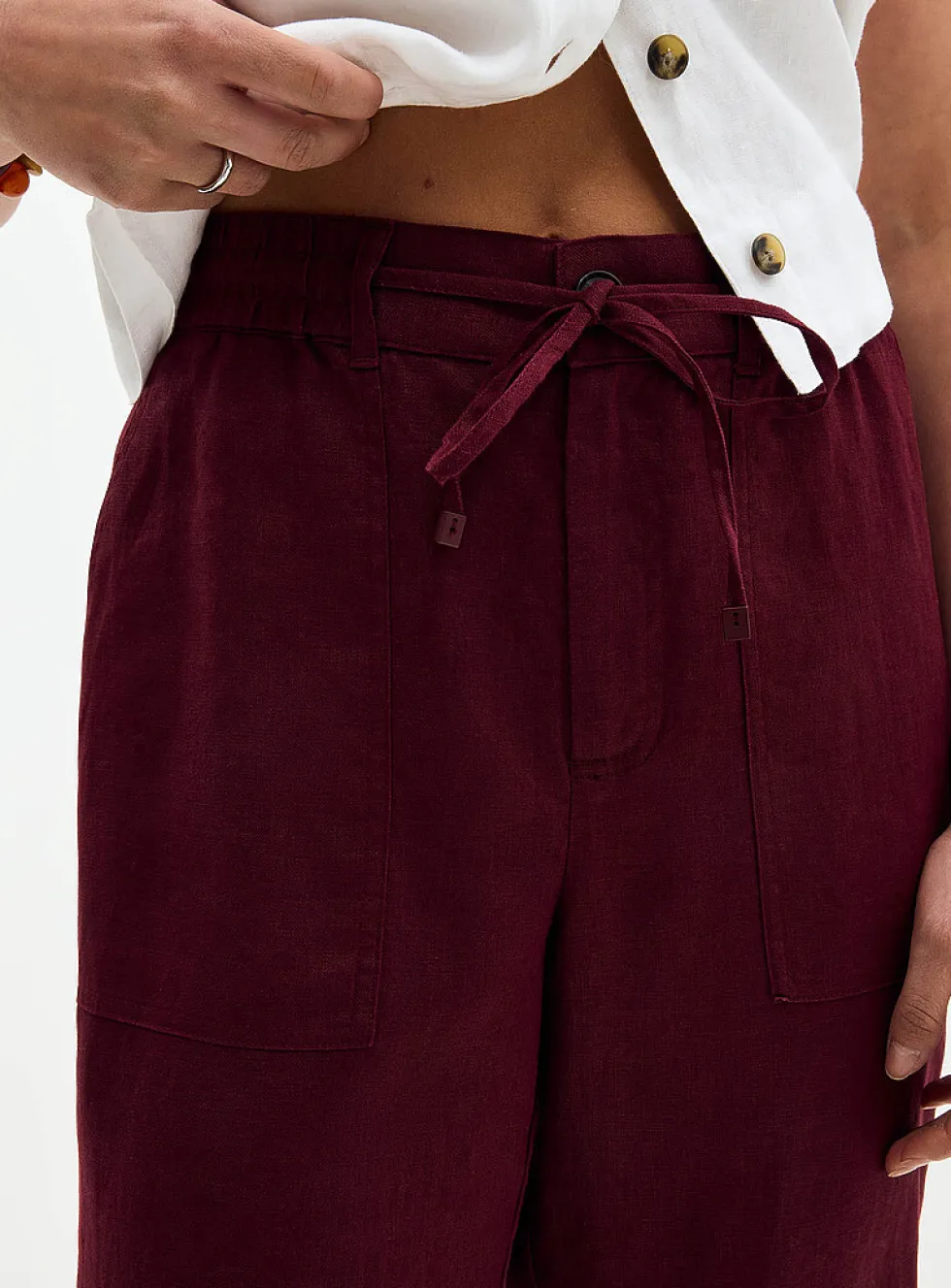 XL pockets pure linen pant