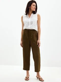 XL pockets pure linen pant