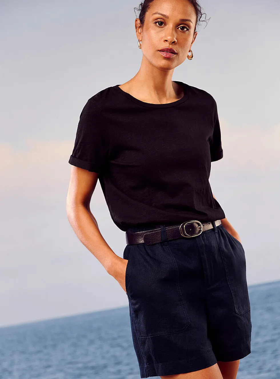XL pockets pure linen short