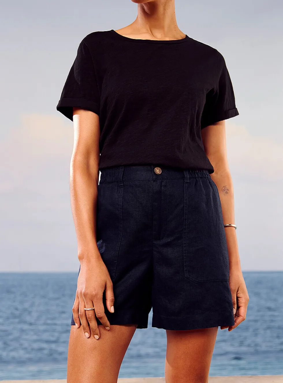 XL pockets pure linen short
