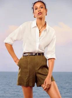XL pockets pure linen short