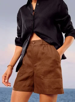 XL pockets pure linen short
