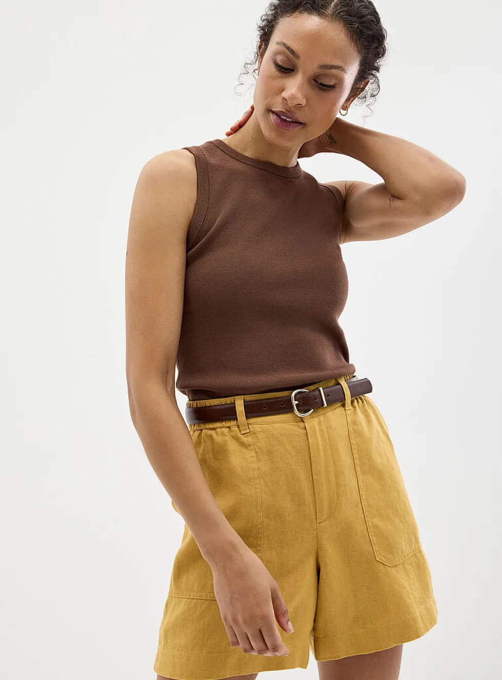 XL pockets pure linen short
