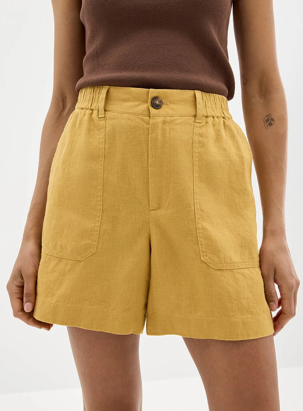 XL pockets pure linen short