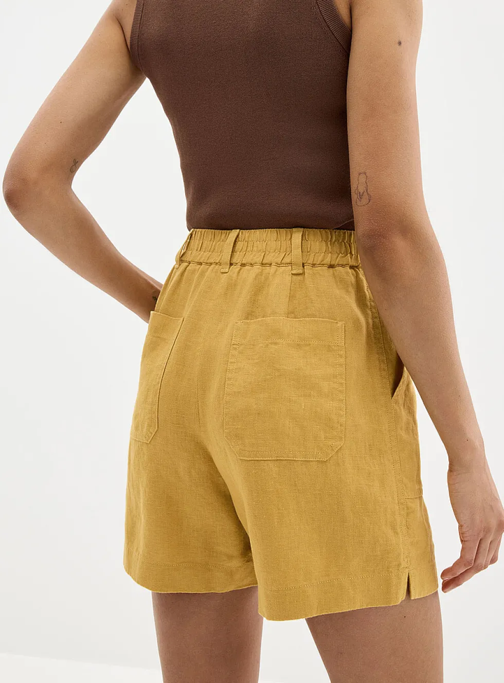 XL pockets pure linen short