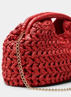 XL woven paper straw clutch