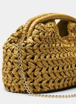 XL woven paper straw clutch
