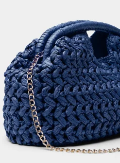 XL woven paper straw clutch