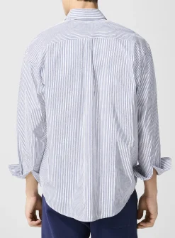 Yankees embroidered logo striped shirt