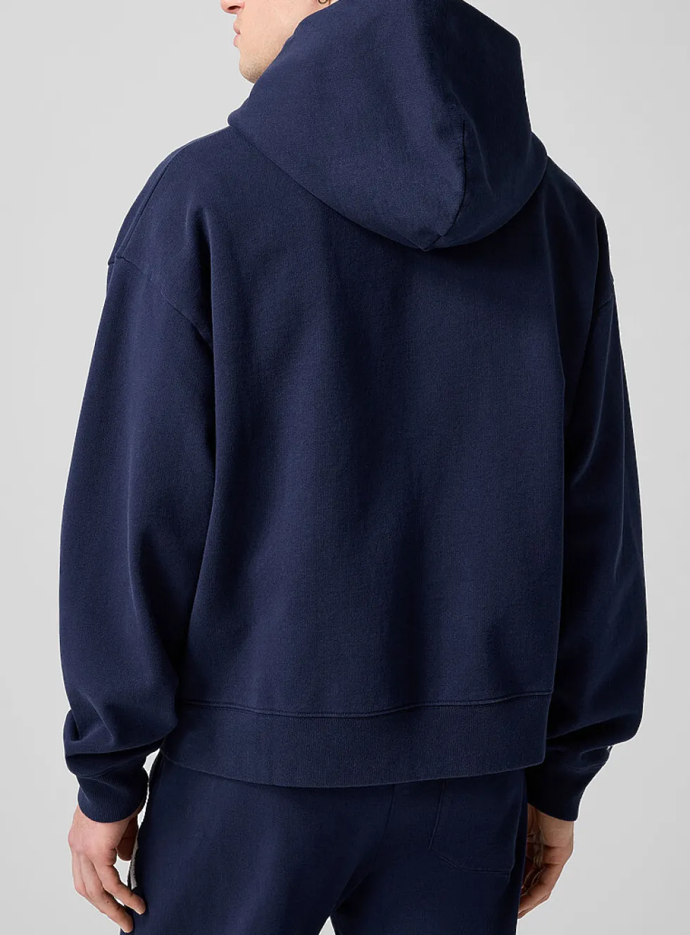 Yankees felt logo zip-up hooded sweatshirt