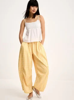 Yellow checkers parachute pant