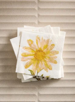Yellow daisy paper napkins
