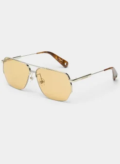 Yellow lens aviator sunglasses