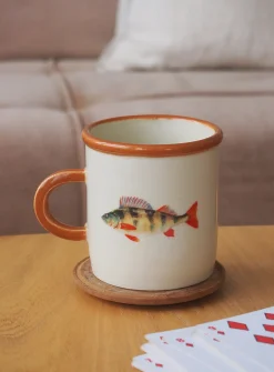 Yellow perch ceramic mug