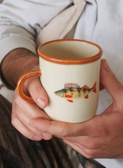 Yellow perch ceramic mug