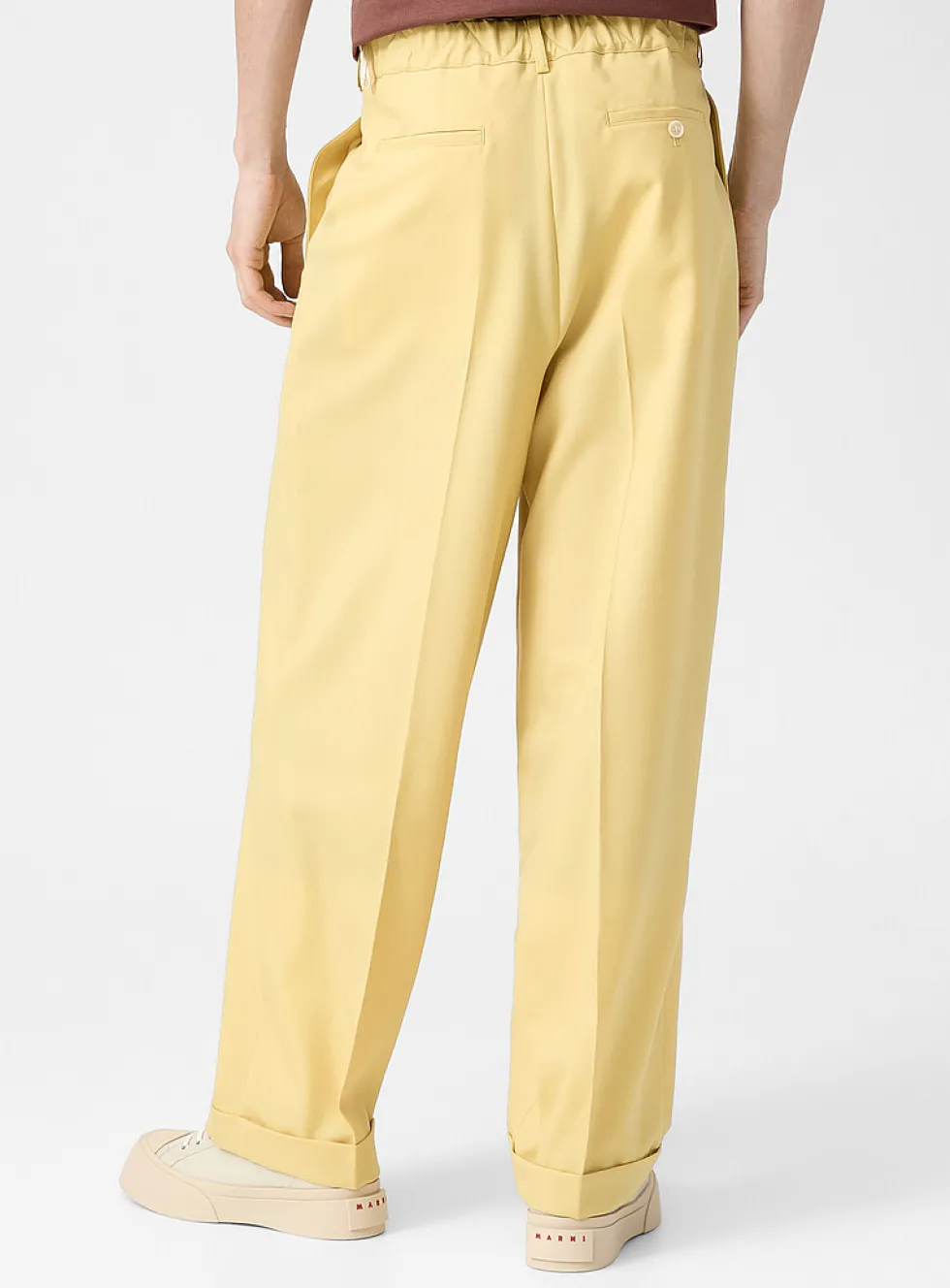 Yellow wide-cuffed pant