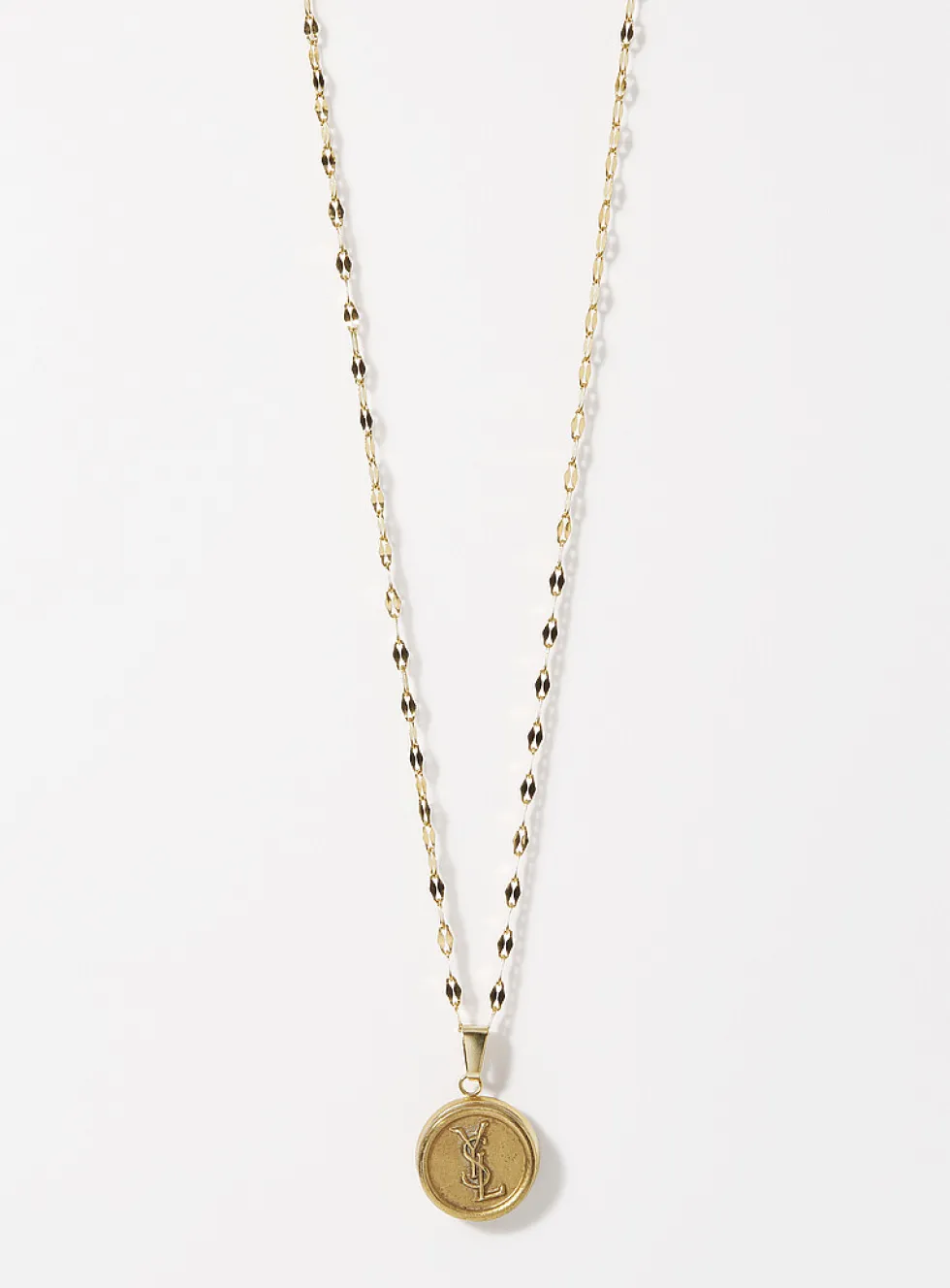 Yves Saint Laurent golden medallion upcycled chain