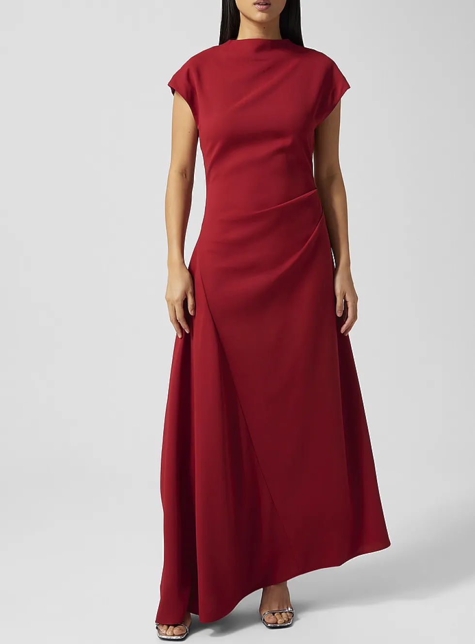 Zaya draped crepe dress