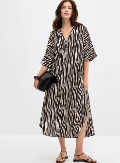 Zebra print voile loose dress