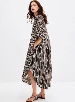 Zebra print voile loose dress