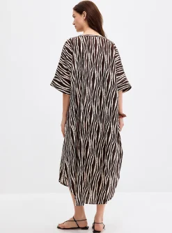 Zebra print voile loose dress