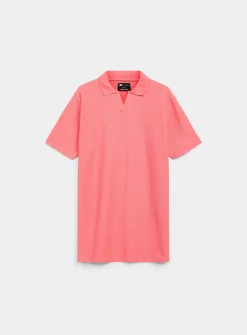 Zigzag jacquard Johnny collar polo