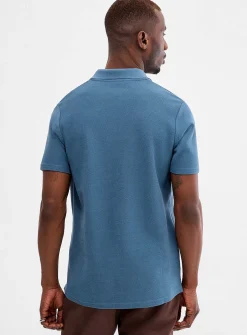Zigzag jacquard Johnny collar polo