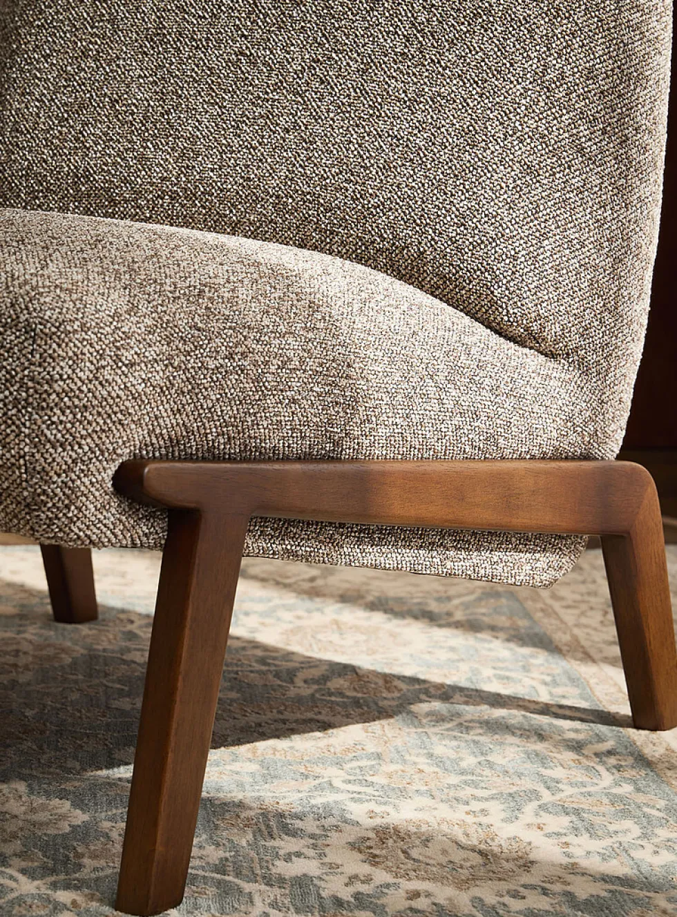Zion wood accent grey chair