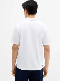 Zip-neck jersey polo