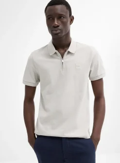 Zip-neck logo emblem polo
