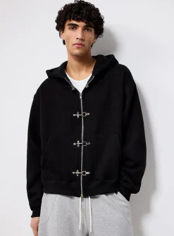 Zipped firefighter-clasp hoodie