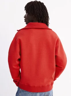 Zipped funnel-neck sweatshirt