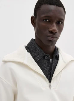 Zipped funnel-neck sweatshirt
