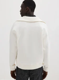 Zipped funnel-neck sweatshirt