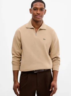 Zippered mock-neck sweatshirt