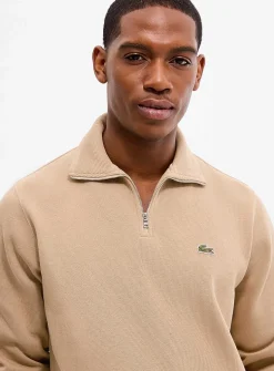 Zippered mock-neck sweatshirt