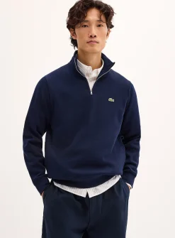 Zippered mock-neck sweatshirt