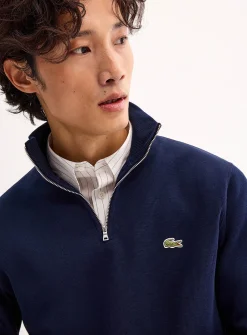 Zippered mock-neck sweatshirt