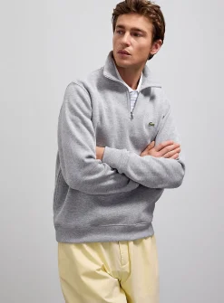 Zippered mock-neck sweatshirt