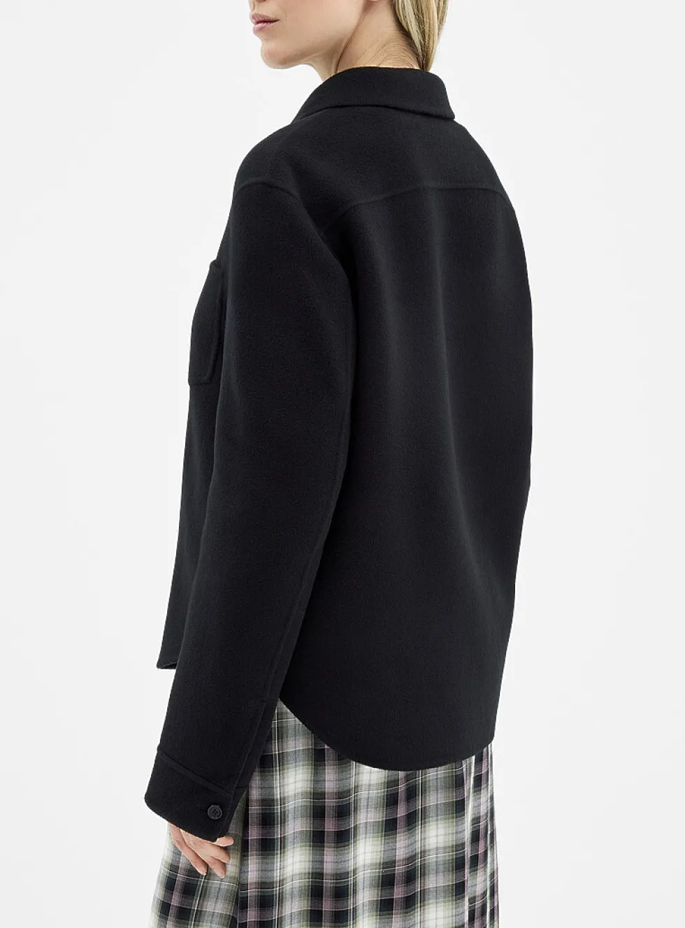 Zippered wool and cashmere overshirt