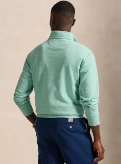 Zip-up mock-neck jersey sweater