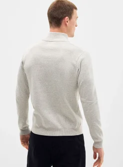 Zip-up mock-neck sweater