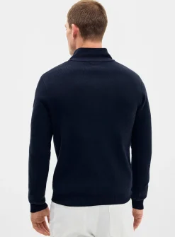 Zip-up mock-neck sweater