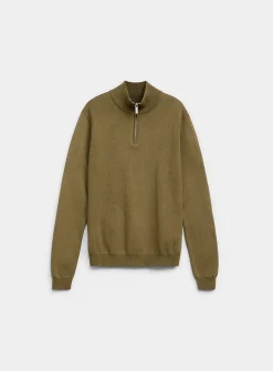 Zip-up mock-neck sweater