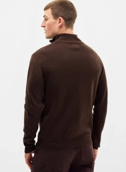 Zip-up mock-neck sweater