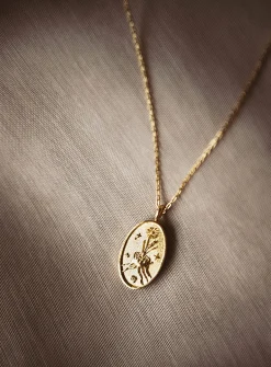 Zodiac sign gold pendant necklace
