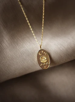 Zodiac sign gold pendant necklace