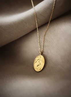 Zodiac sign gold pendant necklace