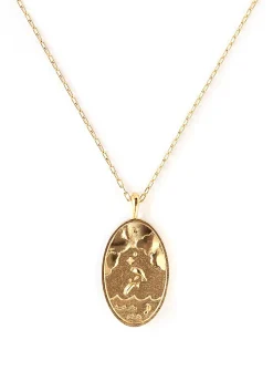 Zodiac sign gold pendant necklace